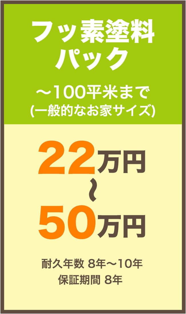 フッ素塗料パック22万円〜50万円