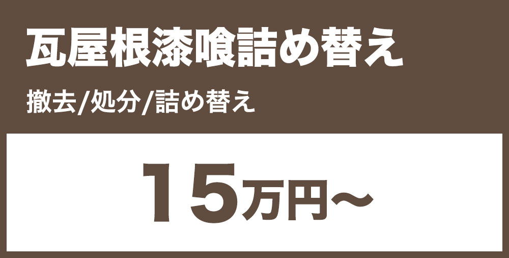 瓦屋根漆喰詰め替え